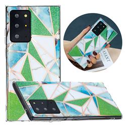 Green Triangle Painted Marble Electroplating Protective Case for Samsung Galaxy Note 20 Ultra