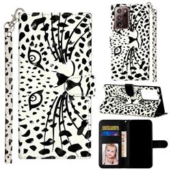 Leopard Panther 3D Leather Phone Holster Wallet Case for Samsung Galaxy Note 20 Ultra