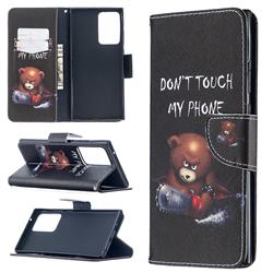 Chainsaw Bear Leather Wallet Case for Samsung Galaxy Note 20 Ultra