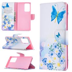 Butterflies Flowers Leather Wallet Case for Samsung Galaxy Note 20 Ultra