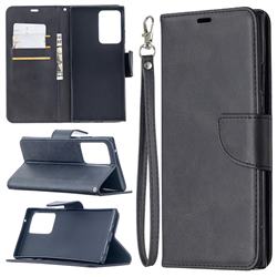 Classic Sheepskin PU Leather Phone Wallet Case for Samsung Galaxy Note 20 Ultra - Black