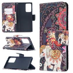 Totem Flower Elephant Leather Wallet Case for Samsung Galaxy Note 20 Ultra
