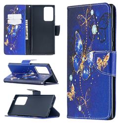 Purple Butterfly Leather Wallet Case for Samsung Galaxy Note 20 Ultra