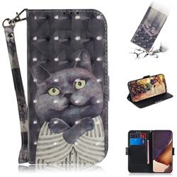 Cat Embrace 3D Painted Leather Wallet Phone Case for Samsung Galaxy Note 20 Ultra