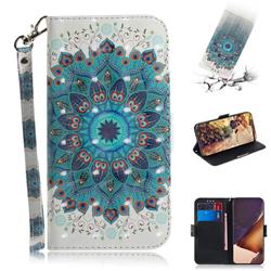 Peacock Mandala 3D Painted Leather Wallet Phone Case for Samsung Galaxy Note 20 Ultra