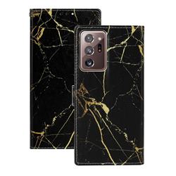 Black Gold Marble PU Leather Wallet Case for Samsung Galaxy Note 20 Ultra