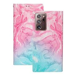 Pink Green Marble PU Leather Wallet Case for Samsung Galaxy Note 20 Ultra