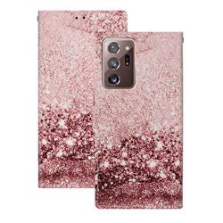 Glittering Rose Gold PU Leather Wallet Case for Samsung Galaxy Note 20 Ultra