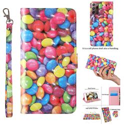 Colorful Jelly Beans 3D Painted Leather Wallet Case for Samsung Galaxy Note 20 Ultra