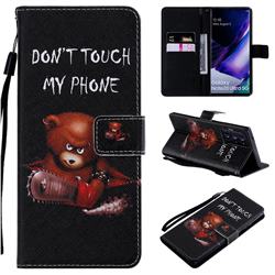 Angry Bear PU Leather Wallet Case for Samsung Galaxy Note 20 Ultra