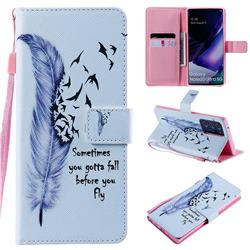 Feather Birds PU Leather Wallet Case for Samsung Galaxy Note 20 Ultra