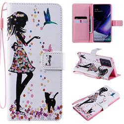 Petals and Cats PU Leather Wallet Case for Samsung Galaxy Note 20 Ultra