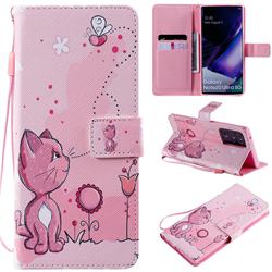 Cats and Bees PU Leather Wallet Case for Samsung Galaxy Note 20 Ultra