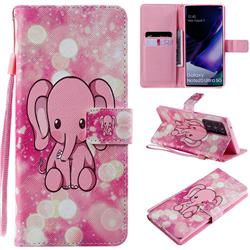 Pink Elephant PU Leather Wallet Case for Samsung Galaxy Note 20 Ultra