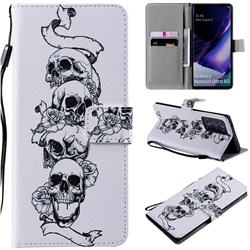 Skull Head PU Leather Wallet Case for Samsung Galaxy Note 20 Ultra