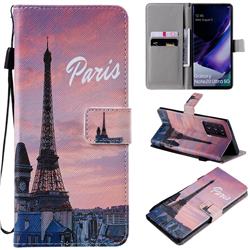 Paris Eiffel Tower PU Leather Wallet Case for Samsung Galaxy Note 20 Ultra