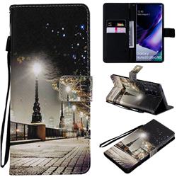 City Night View PU Leather Wallet Case for Samsung Galaxy Note 20 Ultra