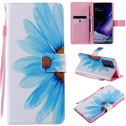 Blue Sunflower PU Leather Wallet Case for Samsung Galaxy Note 20 Ultra