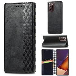 Ultra Slim Fashion Business Card Magnetic Automatic Suction Leather Flip Cover for Samsung Galaxy Note 20 Ultra - Black
