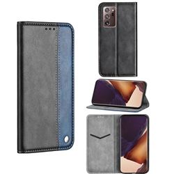 Classic Business Ultra Slim Magnetic Sucking Stitching Flip Cover for Samsung Galaxy Note 20 Ultra - Blue