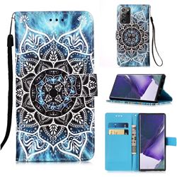 Underwater Mandala Matte Leather Wallet Phone Case for Samsung Galaxy Note 20 Ultra