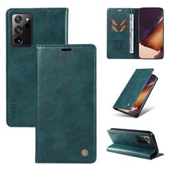 YIKATU Litchi Card Magnetic Automatic Suction Leather Flip Cover for Samsung Galaxy Note 20 Ultra - Dark Blue