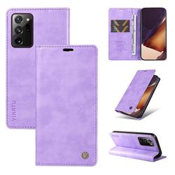 YIKATU Litchi Card Magnetic Automatic Suction Leather Flip Cover for Samsung Galaxy Note 20 Ultra - Purple