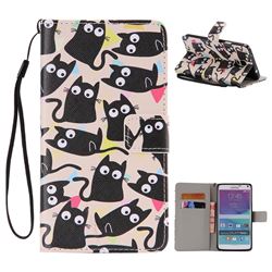 Cute Kitten Cat PU Leather Wallet Case for Samsung Galaxy Note4