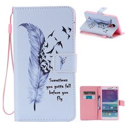 Feather Birds PU Leather Wallet Case for Samsung Galaxy Note4
