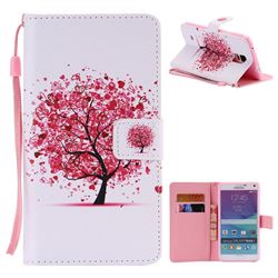 Colored Red Tree PU Leather Wallet Case for Samsung Galaxy Note4