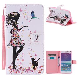 Petals and Cats PU Leather Wallet Case for Samsung Galaxy Note4