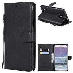 Retro Greek Classic Smooth PU Leather Wallet Phone Case for Samsung Galaxy Note 4 - Black
