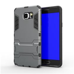 Armor Premium Tactical Grip Kickstand Shockproof Dual Layer Rugged Hard Cover for Samsung Galaxy Note 5 - Gray