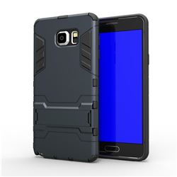 Armor Premium Tactical Grip Kickstand Shockproof Dual Layer Rugged Hard Cover for Samsung Galaxy Note 5 - Navy