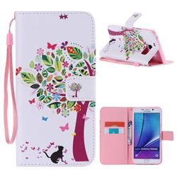 Cat and Tree PU Leather Wallet Case for Samsung Galaxy Note 5