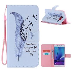 Feather Birds PU Leather Wallet Case for Samsung Galaxy Note 5