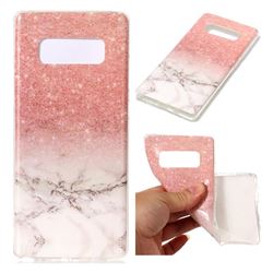Glittering Rose Gold Soft TPU Marble Pattern Case for Samsung Galaxy Note 8