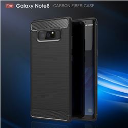 Luxury Carbon Fiber Brushed Wire Drawing Silicone TPU Back Cover for Samsung Galaxy Note 8 (Black)