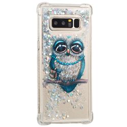 Sweet Gray Owl Dynamic Liquid Glitter Sand Quicksand Star TPU Case for Samsung Galaxy Note 8