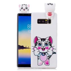 Cute Pink Kitten Soft 3D Climbing Doll Soft Case for Samsung Galaxy Note 8