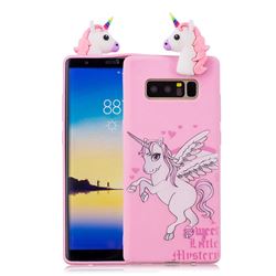 Wings Unicorn Soft 3D Climbing Doll Soft Case for Samsung Galaxy Note 8