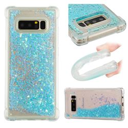 Dynamic Liquid Glitter Sand Quicksand TPU Case for Samsung Galaxy Note 8 - Silver Blue Star