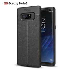 Luxury Auto Focus Litchi Texture Silicone TPU Back Cover for Samsung Galaxy Note 8 - Black