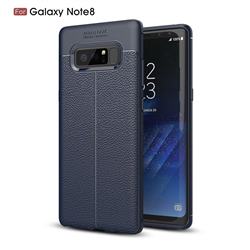 Luxury Auto Focus Litchi Texture Silicone TPU Back Cover for Samsung Galaxy Note 8 - Dark Blue