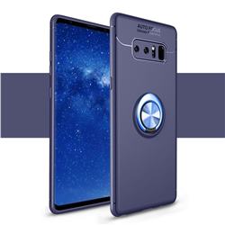 Auto Focus Invisible Ring Holder Soft Phone Case for Samsung Galaxy Note 8 - Blue