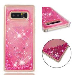 Dynamic Liquid Glitter Quicksand Sequins TPU Phone Case for Samsung Galaxy Note 8 - Rose