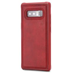 Luxury Shatter-resistant Leather Coated Phone Back Cover for Samsung Galaxy Note 8 - Red