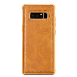 Luxury Shatter-resistant Leather Coated Phone Back Cover for Samsung Galaxy Note 8 - Brown