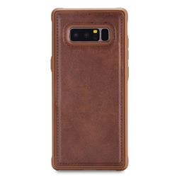 Luxury Shatter-resistant Leather Coated Phone Back Cover for Samsung Galaxy Note 8 - Coffee