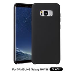 Howmak Slim Liquid Silicone Rubber Shockproof Phone Case Cover for Samsung Galaxy Note 8 - Black